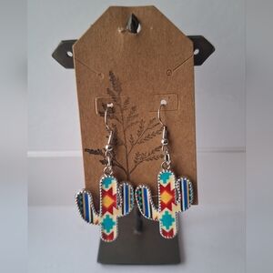 Colorful Cactus Dangle Earrings